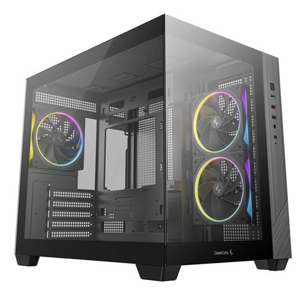 DeepCool CG330 3F, Tower, PC, Schwarz, ITX, micro ATX, Acrylnitril-Butadien-Styrol (ABS), SPCC, Gehärtetes Glas, 16,4 cm