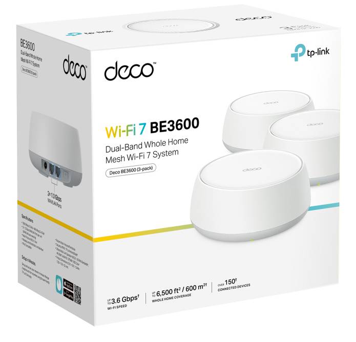 TP-Link Deco BE3600, Weiß, Intern, Mesh-System, Dual-Band (2,4 GHz/5 GHz), Wi-Fi 7 (802.11be), 2882 Mbit/s-4