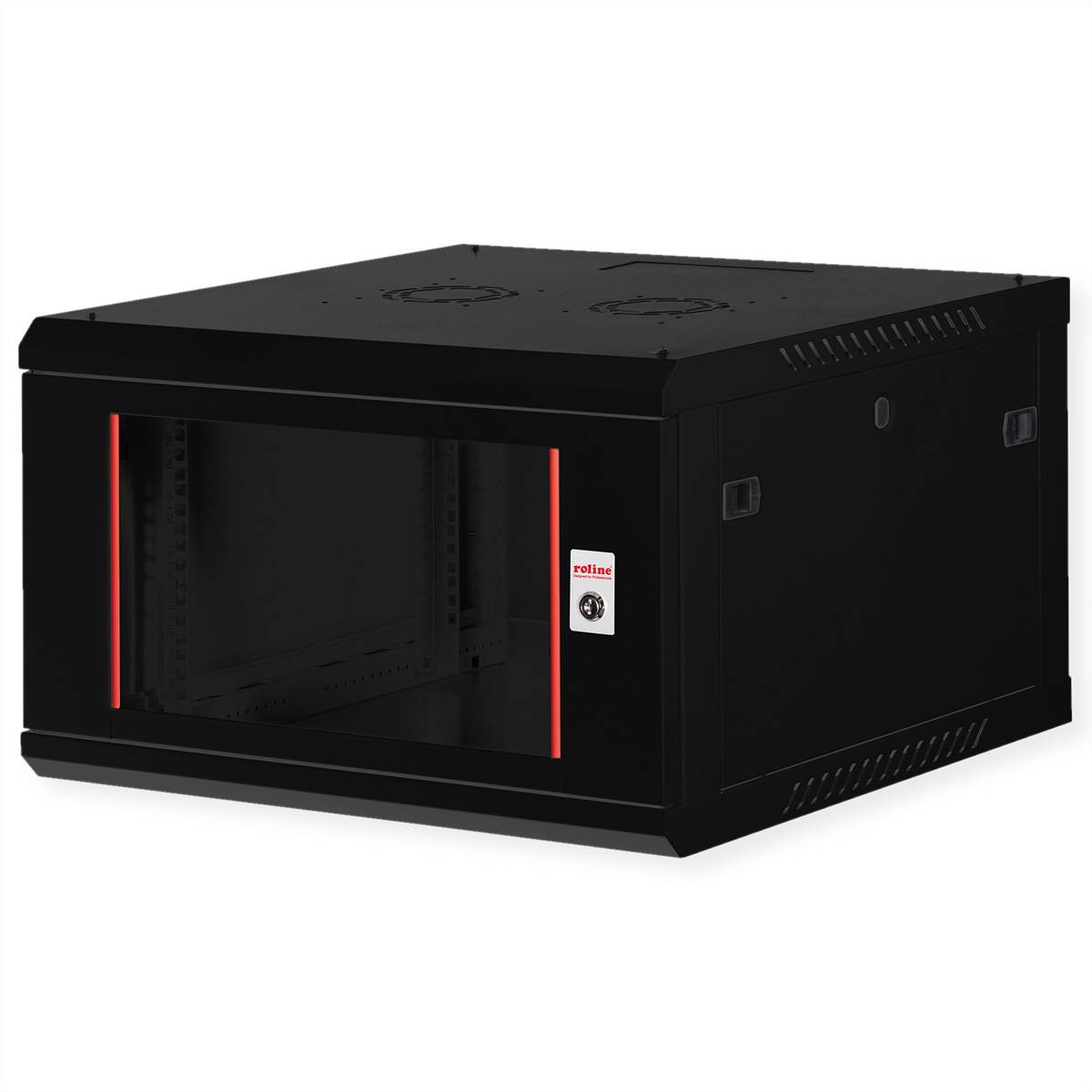 Roline Basic Plus - Gehäuse Netzwerkschrank - 600x600 BxT - geeignet für Wandmontage - Jet Black, RAL 9005 - 6U - 48.3 c