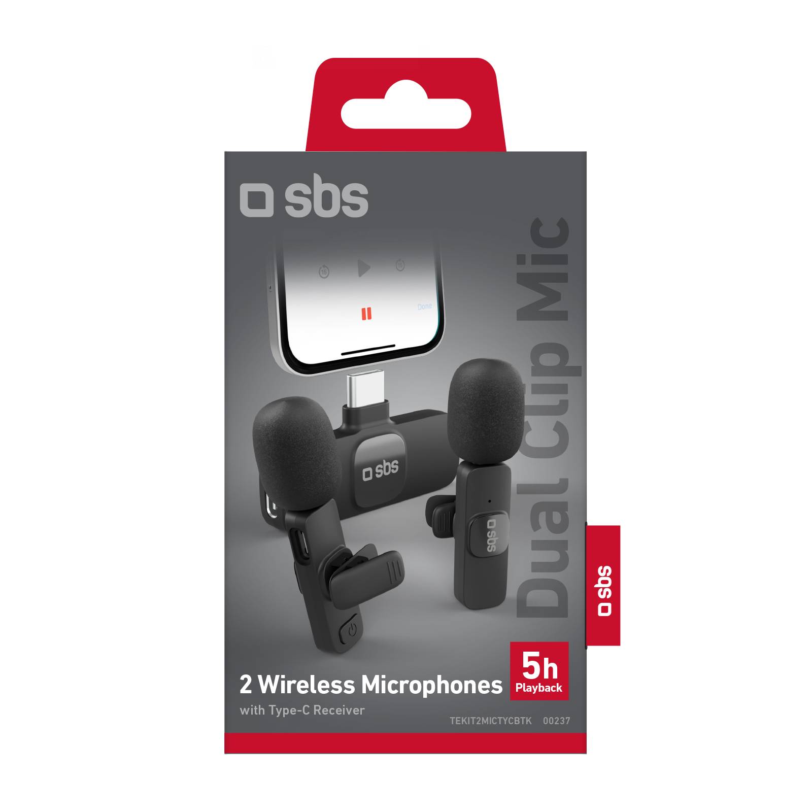 SBS Lavalier-Mikrofone mit USB-C-Empfänger, 2 Stück – Schwarz-1