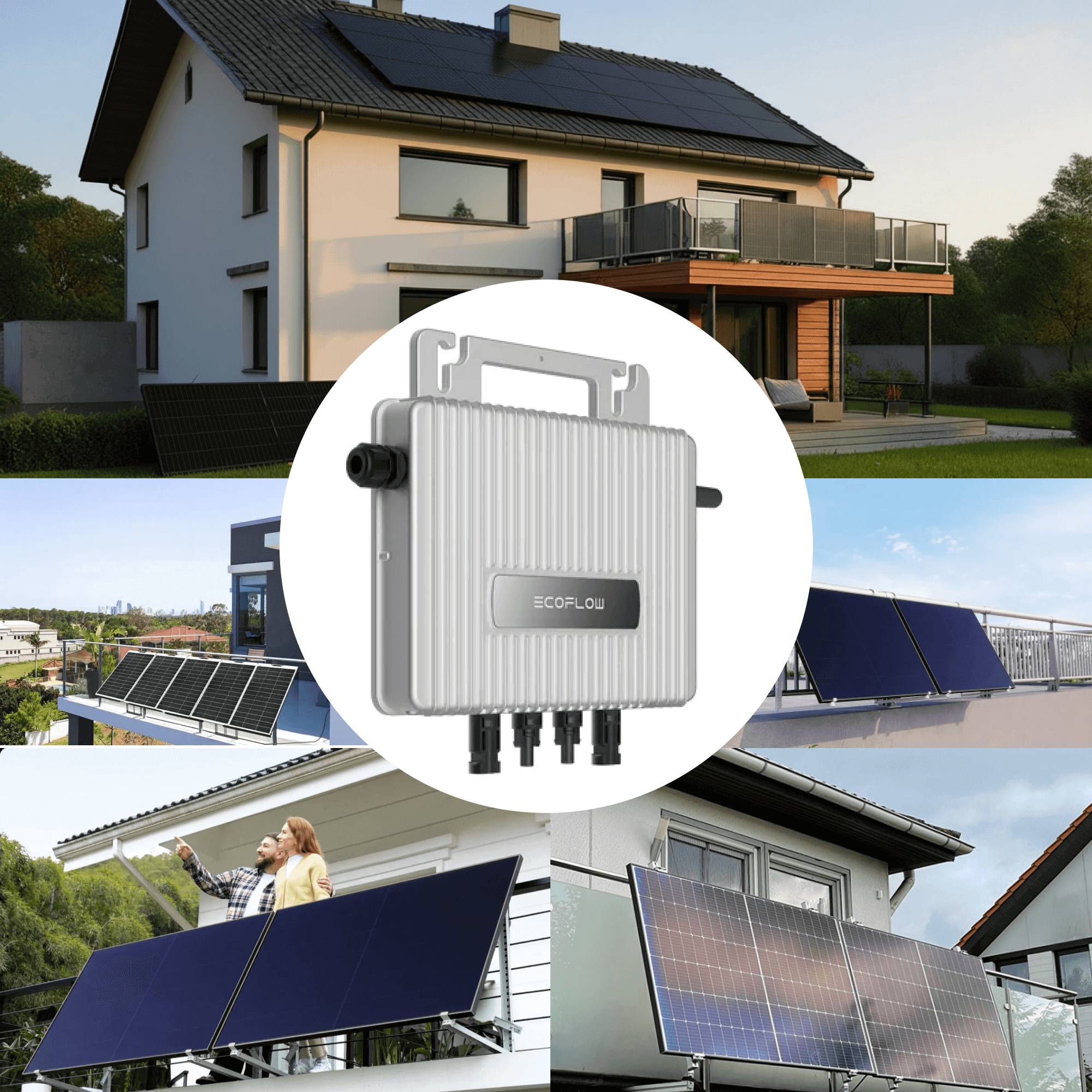 Symbolbild für ECOFLOW Inverter 800 Watt für Balkonkraftwerk mit 5m Anschlusskabel und 4x 100cm Solarkabel