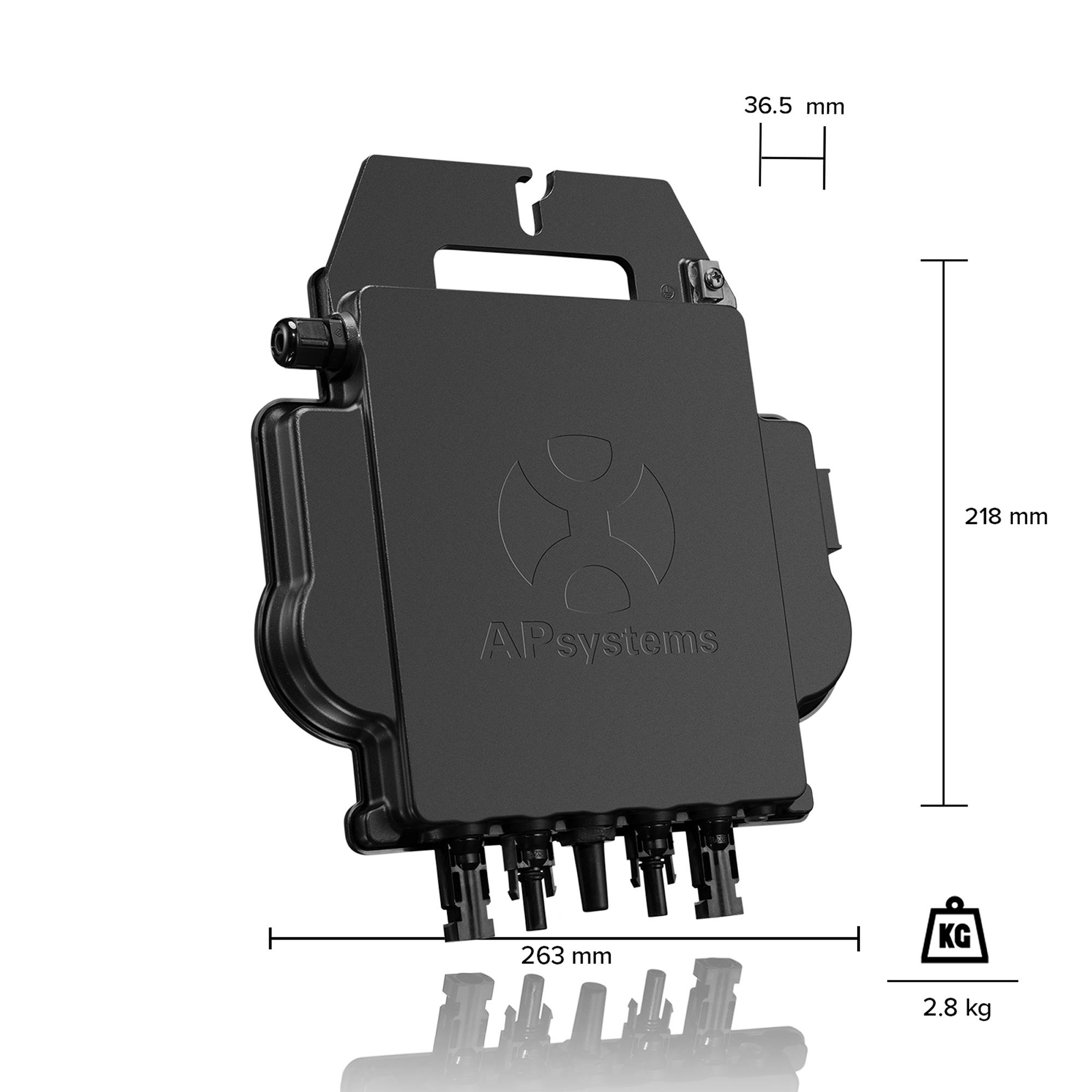 AP Systems Inverter 800 Watt für Balkonkraftwerk mit 5m Anschlusskabel und 4x 100cm Solarkabel-3