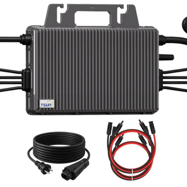TSUN Inverter 2000 Watt für Balkonkraftwerk mit 5m Anschlusskabel und 4x 100cm Solarkabel