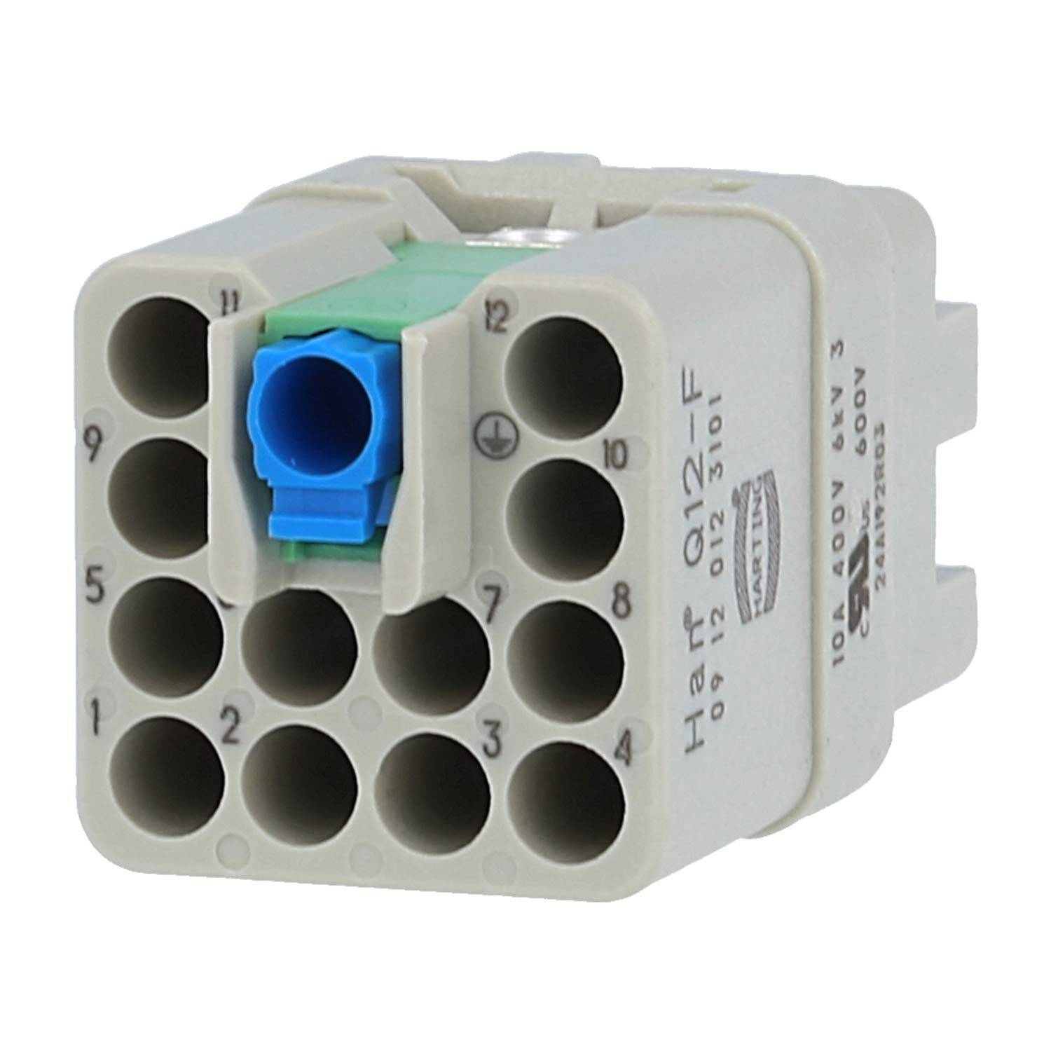 HARTING Han Q12/0 Buchseneinsatz (F) Crimp- / Quick-Lock-Anschluss (PE), 12-polig+PE 400V, 10A - 1 Stück-3