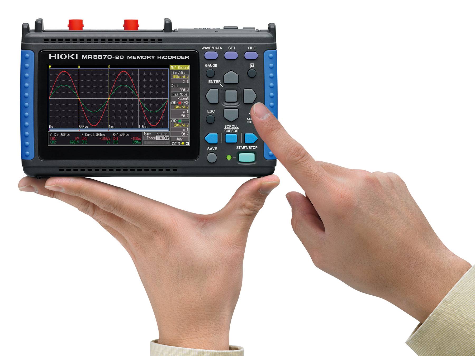 MR8870 - Tragbarer 2-Kanal-Memory Recorder mit RMS-Datenaufzeichnung, 1 MS/s-1
