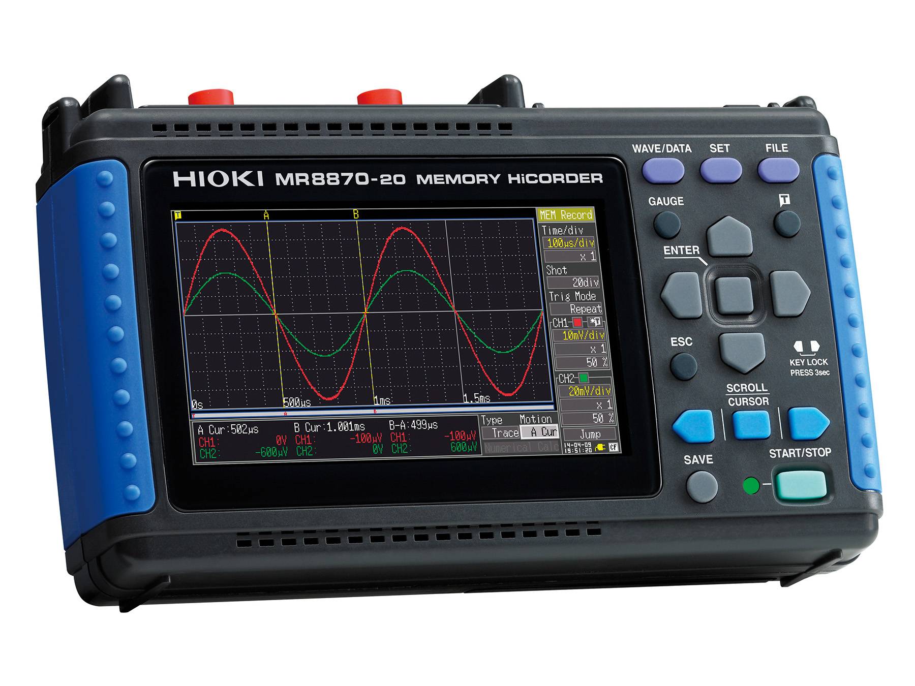 MR8870 - Tragbarer 2-Kanal-Memory Recorder mit RMS-Datenaufzeichnung, 1 MS/s-0