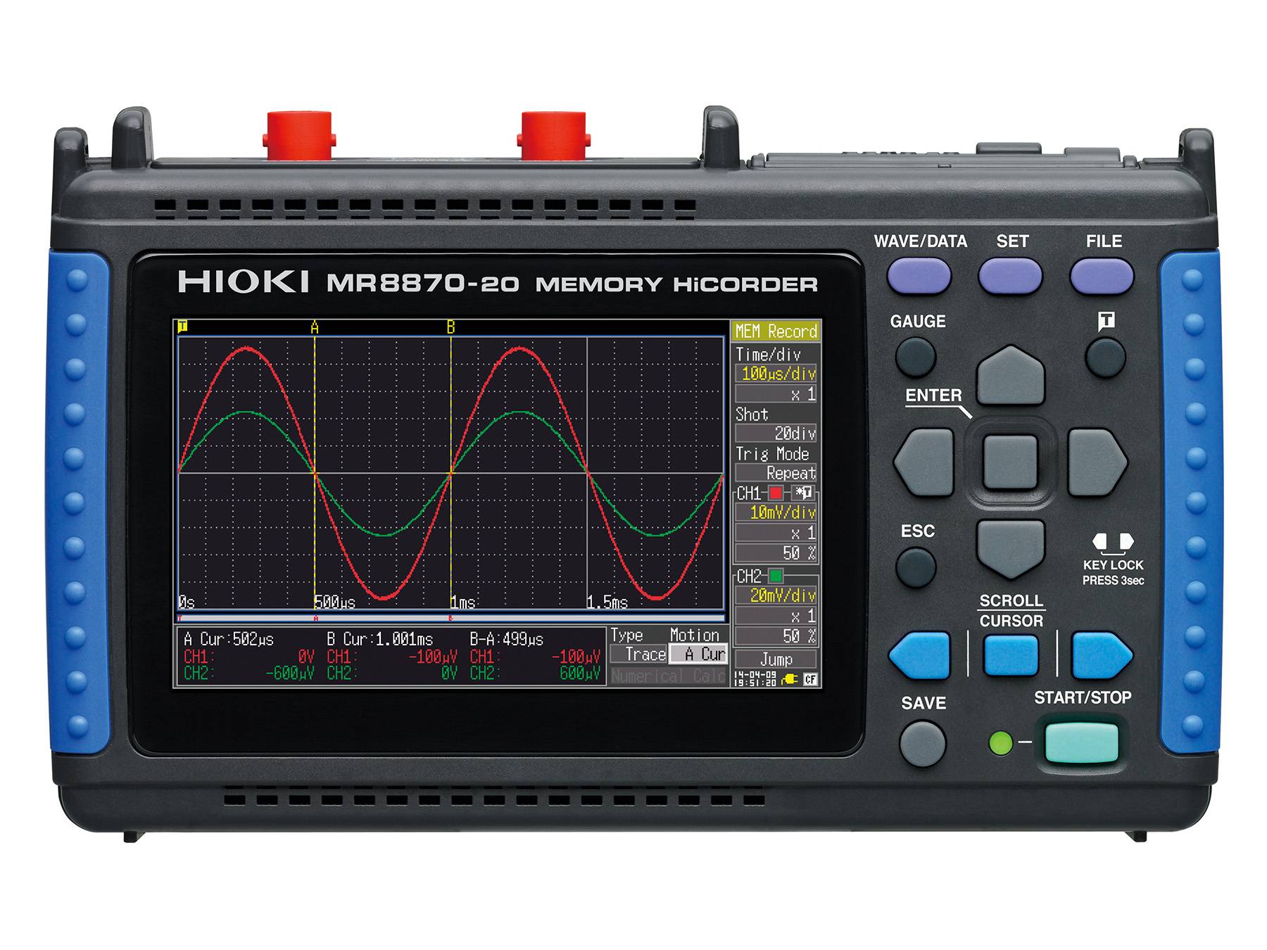 MR8870 - Tragbarer 2-Kanal-Memory Recorder mit RMS-Datenaufzeichnung, 1 MS/s-3