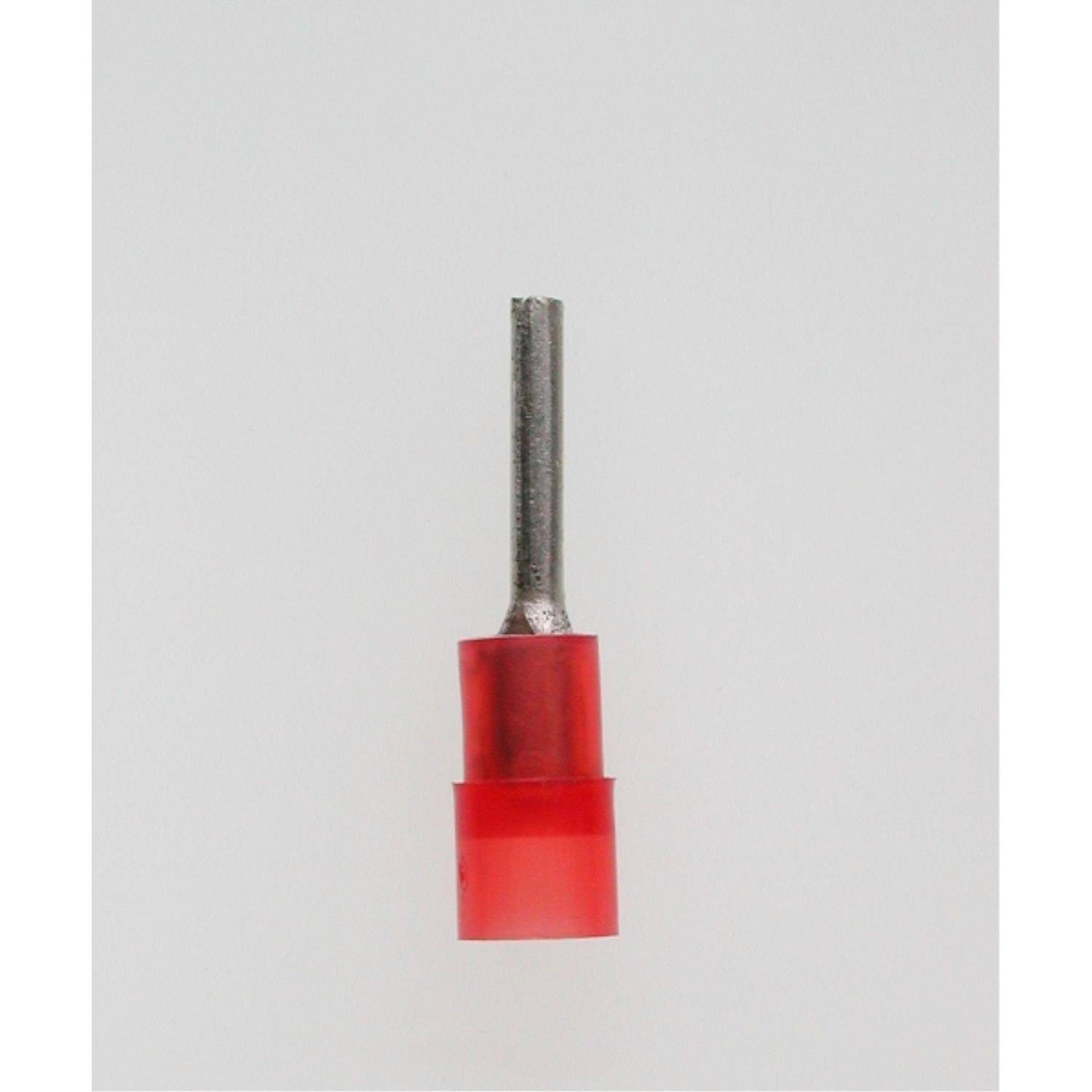 Stiftkabelschuh isoliert, Farbe Kodierung DIN Querschnitt 0,5mm² - 1,5mm² rot, transparent - 1 Stück-0