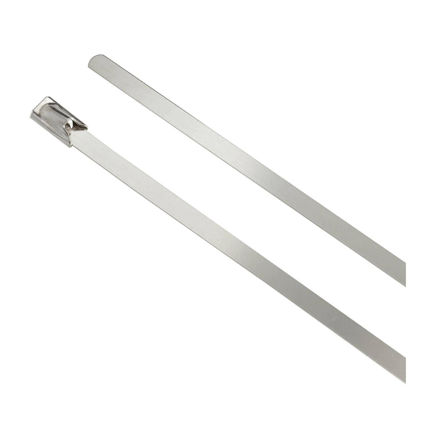 Kabelbinder aus Edelstahl mit Edelstahlzunge VPE 1 Stück Maße L/B/H 290,0mm x 7,9mm, Farbe silber - 1 Stück-1