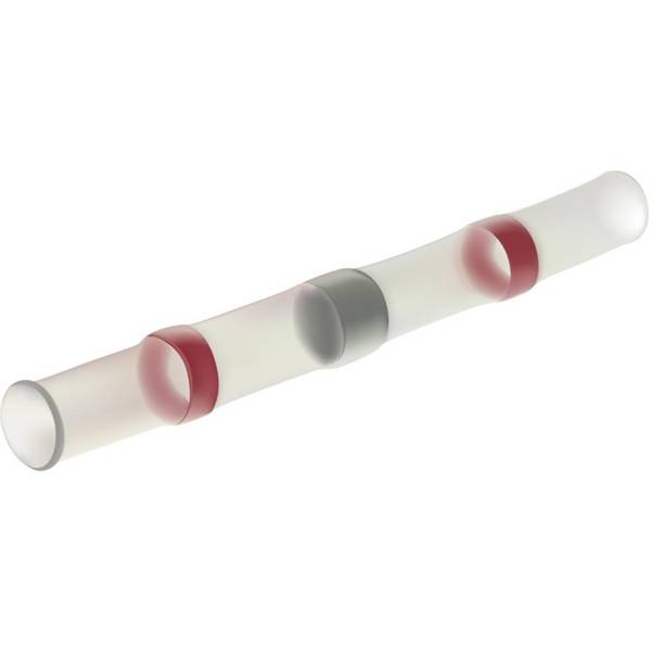 Lötverbinder mit Schrumpfschlauch isoliert, Farbe Kodierung DIN Querschnitt 0,5mm² - 1,5mm² rot, transparent - 1 Stück
