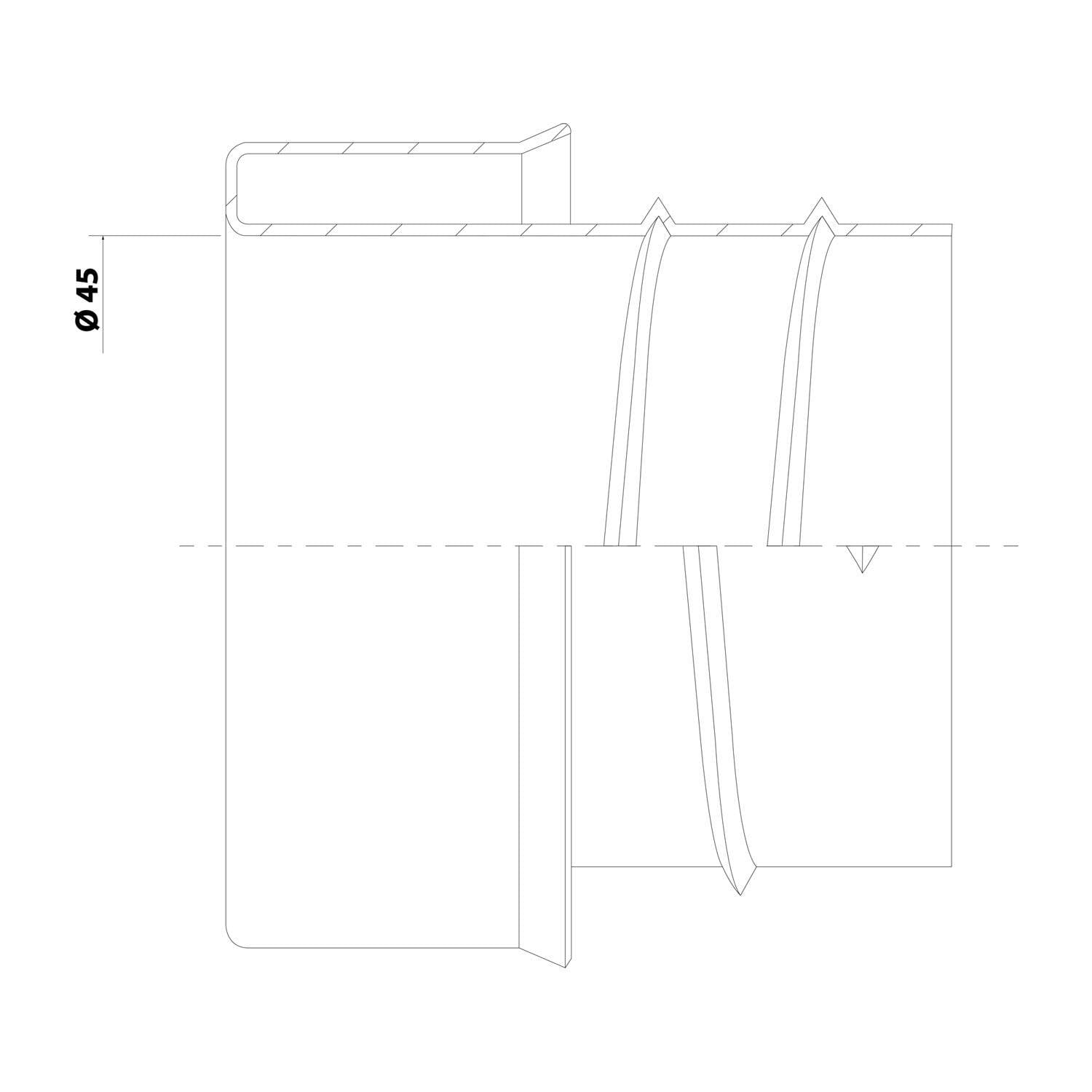FLEXA FET 56KU Endtülle/Innentülle einschraubbar offen für Schlauch-Außendurchmesser 56,0mm für-2