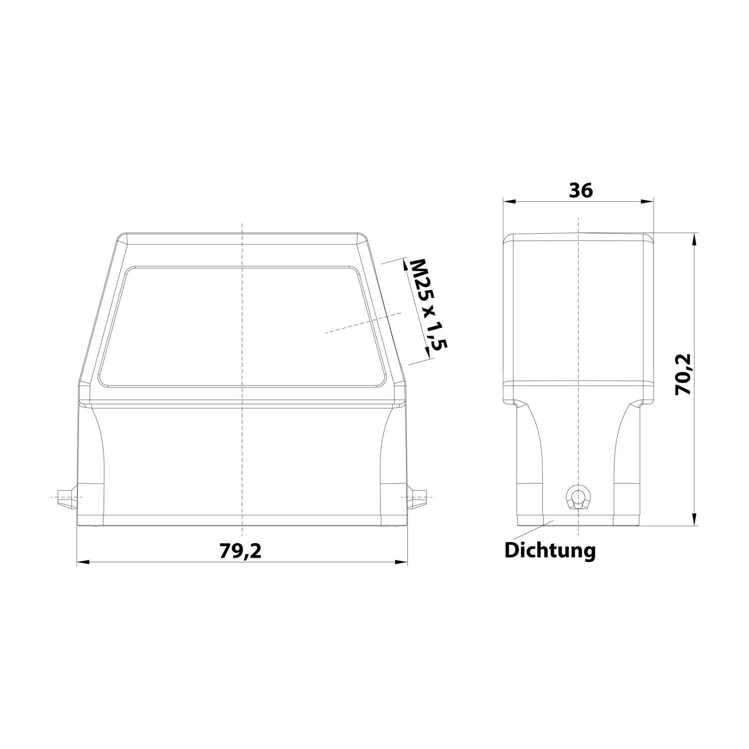 Harting Tüllengehäuse 19200160546-2