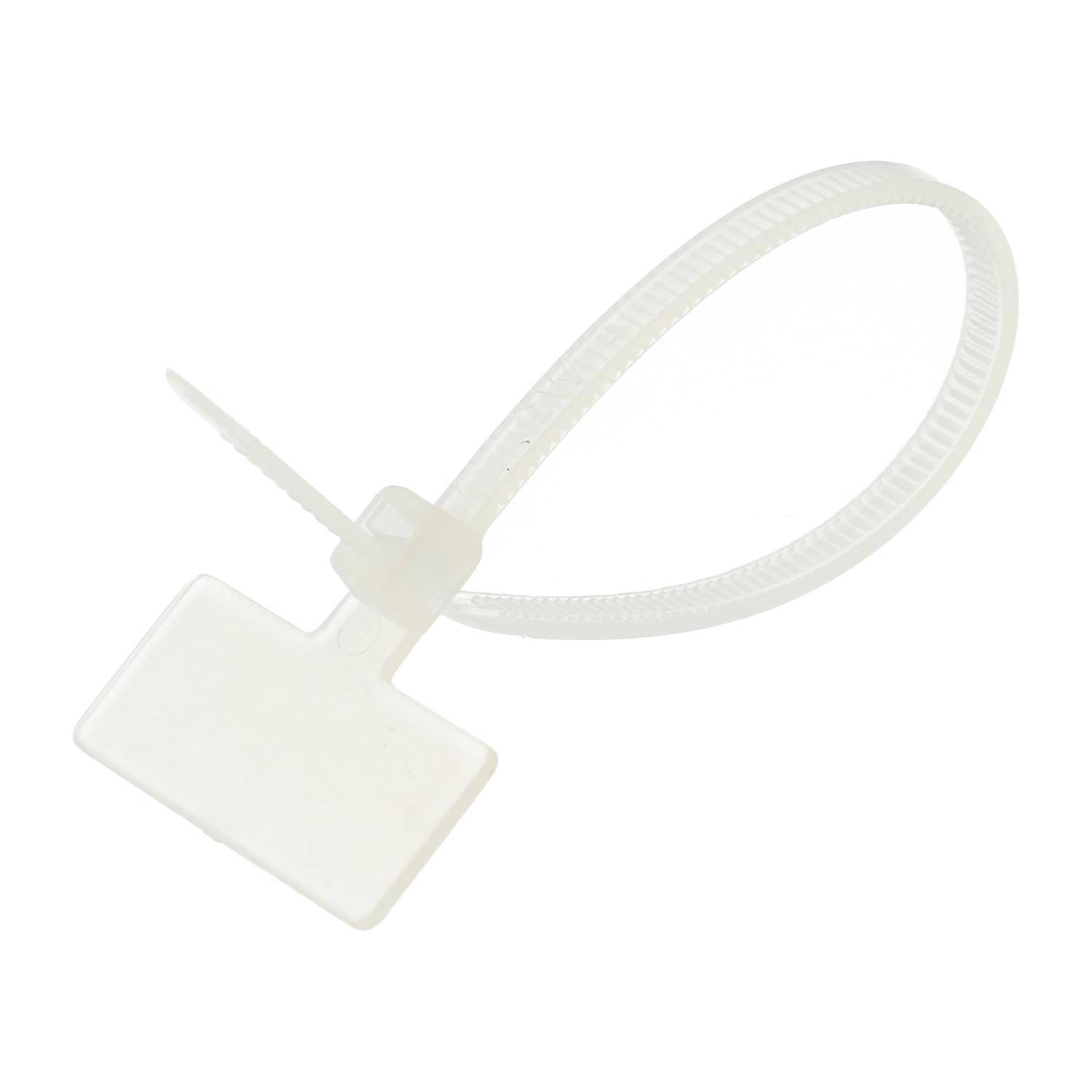 Markierungsbinder mit Beschriftungsfeld querstehenden VPE 100 Stück Maße L/B/H 98,0mm x 2,5mm, Farbe natur - 1 Stück-0