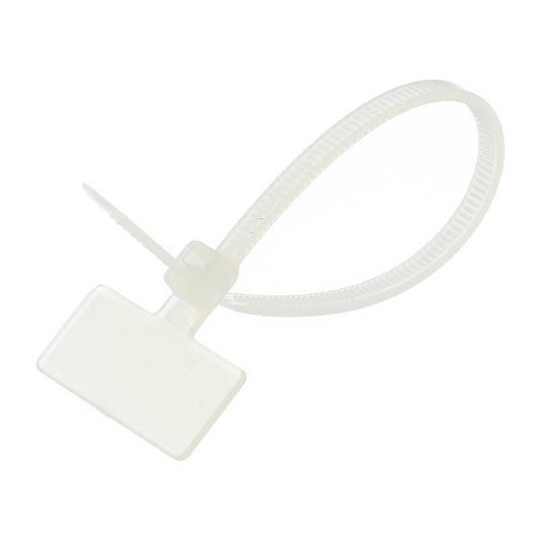 Markierungsbinder mit Beschriftungsfeld über dem Kabelbinder-Kopf VPE 100 Stück Maße L/B/H 110,0mm x 2,5mm, Farbe natur