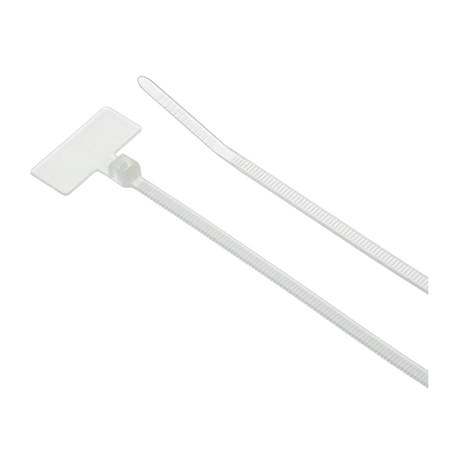 Markierungsbinder mit Beschriftungsfeld querstehenden VPE 100 Stück Maße L/B/H 98,0mm x 2,5mm, Farbe natur - 1 Stück-1