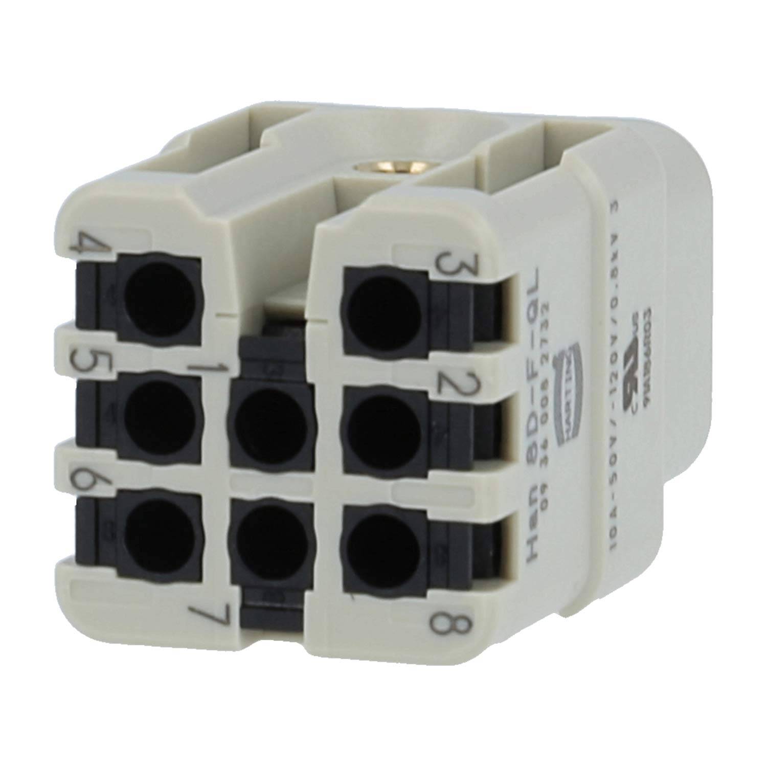 HARTING Han 8D Buchseneinsatz (F) Quick-Lock-Anschluss, 8-polig AC 50V / DC 120V, 10A - 1 Stück-3