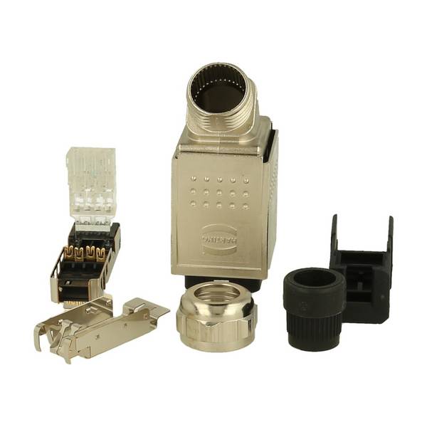 HARTING RJ45 Push Pull RJ45 gewinkelt für Kabeldurchmesser 6,5 - 9,5 mm Cat.5 - 1 Stück
