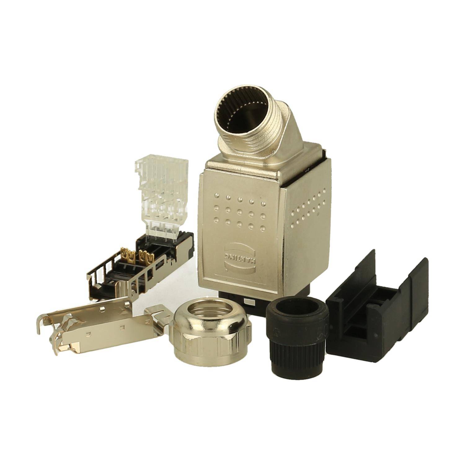 HARTING RJ45 Push Pull RJ45 gewinkelt für Kabeldurchmesser 6,5 - 9,5 mm Cat.5 - 1 Stück-1