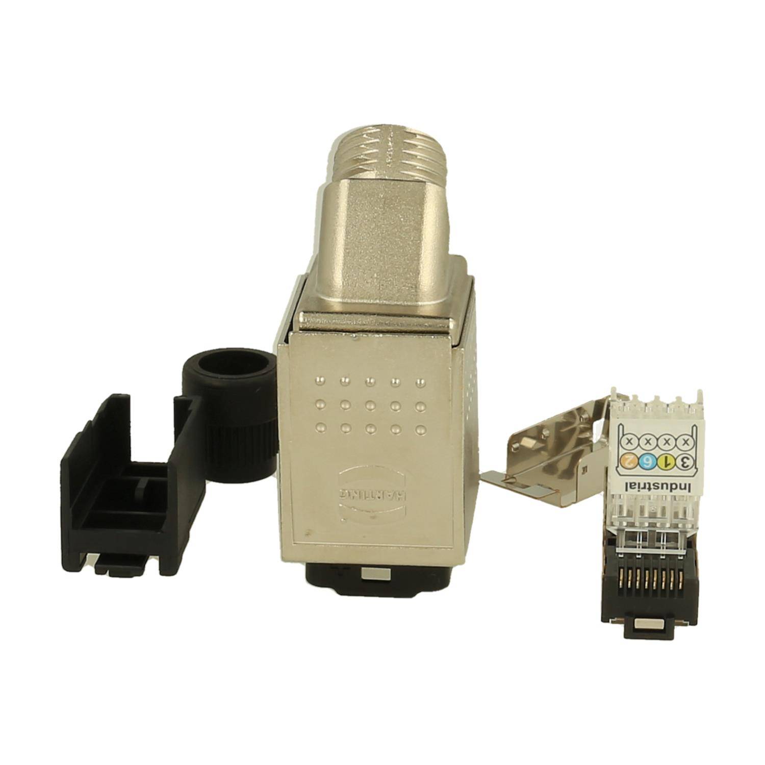 HARTING RJ45 Push Pull RJ45 gewinkelt für Kabeldurchmesser 6,5 - 9,5 mm Cat.5 - 1 Stück-2