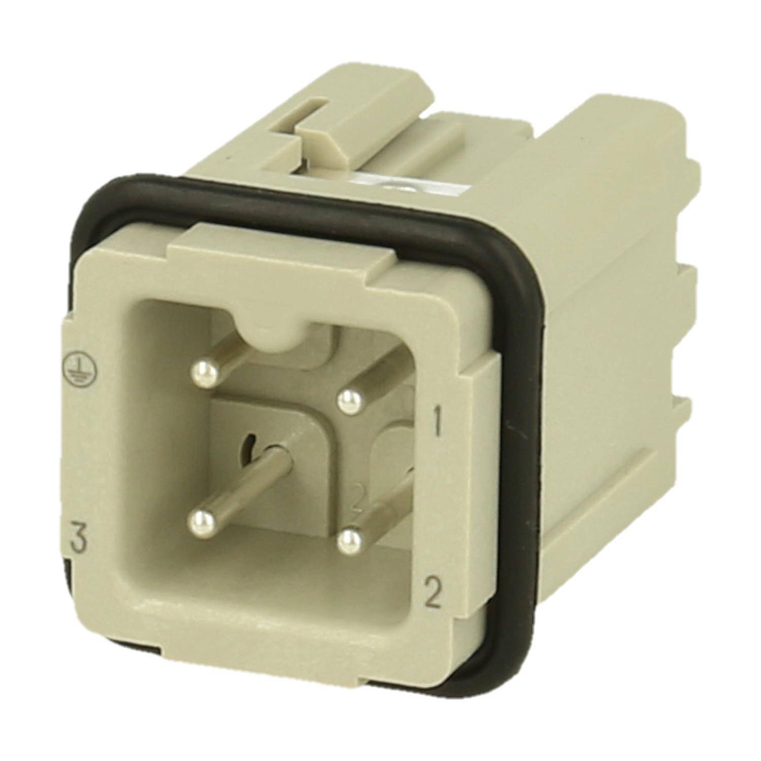 HARTING Han 3A Stifteinsatz (M) Quick-Lock-Anschluss, 3-polig+PE 230V/400V, 10A - 1 Stück-1