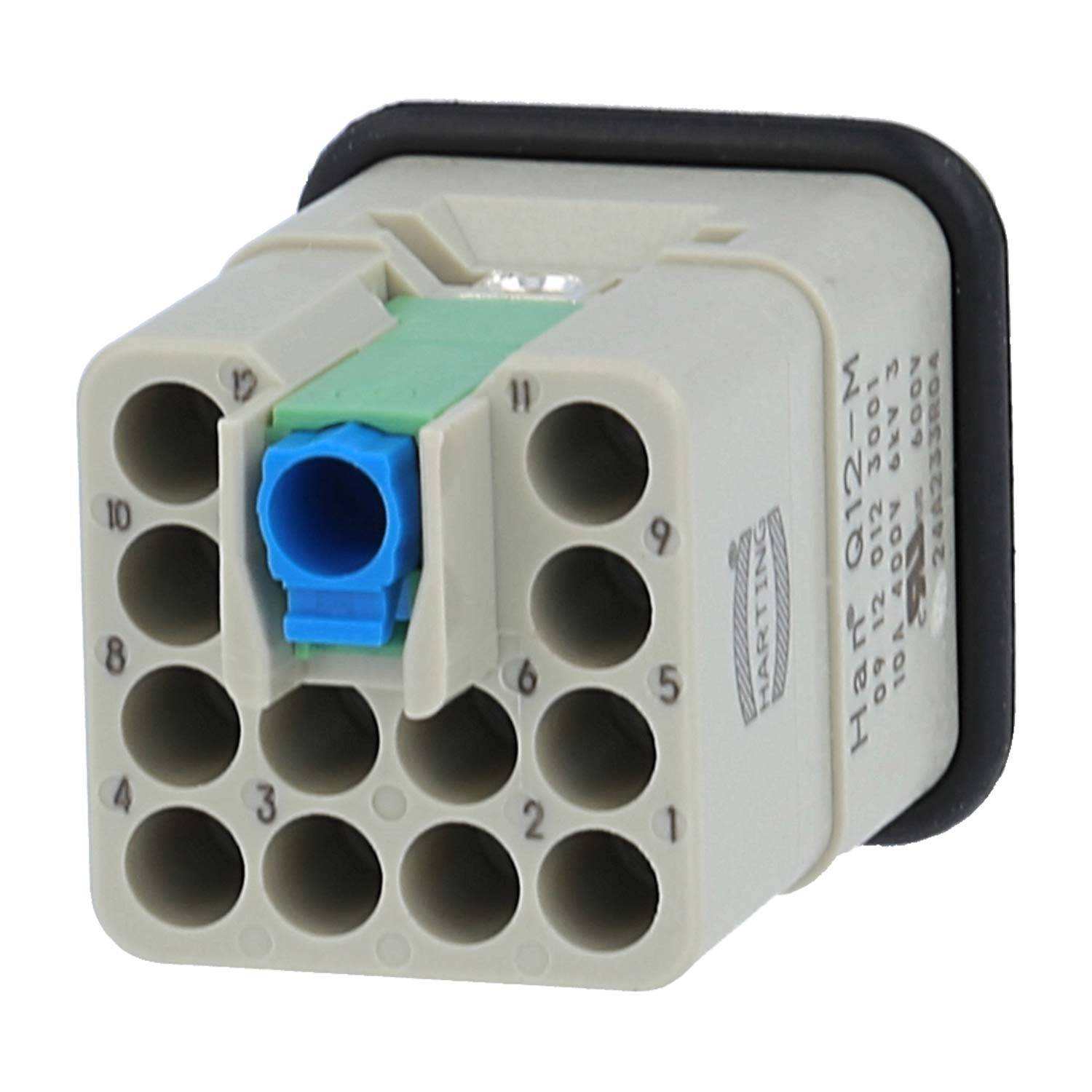 HARTING Han Q12/0 Stifteinsatz (M) Crimp- / Quick-Lock-Anschluss (PE), 12-polig+PE 400V, 10A - 1 Stück-3