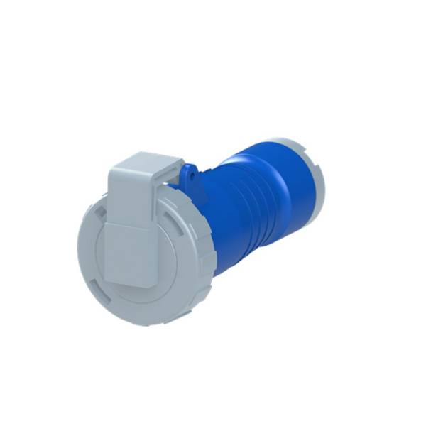 Amphenol 16 Ampere CEE Kupplungssteckverbinder 3-polig (2P+PE) Buchse, Kodierung 6h blau 200/250V Frequenz 50 und 60Hz