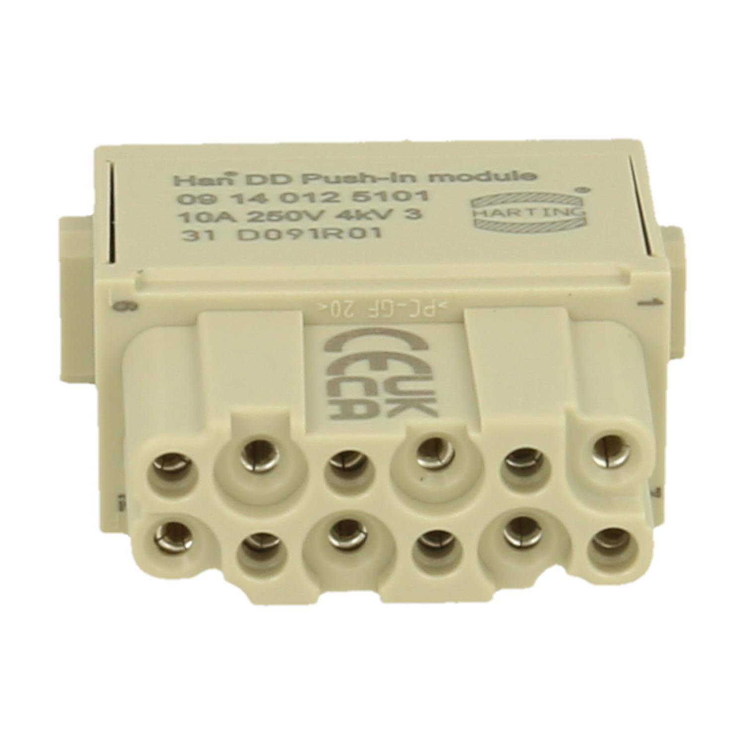 Han DD Modul Buchseneinsatz (F) Push-In-Anschluss, 12-polig 250V, 10A - 1 Stück-0
