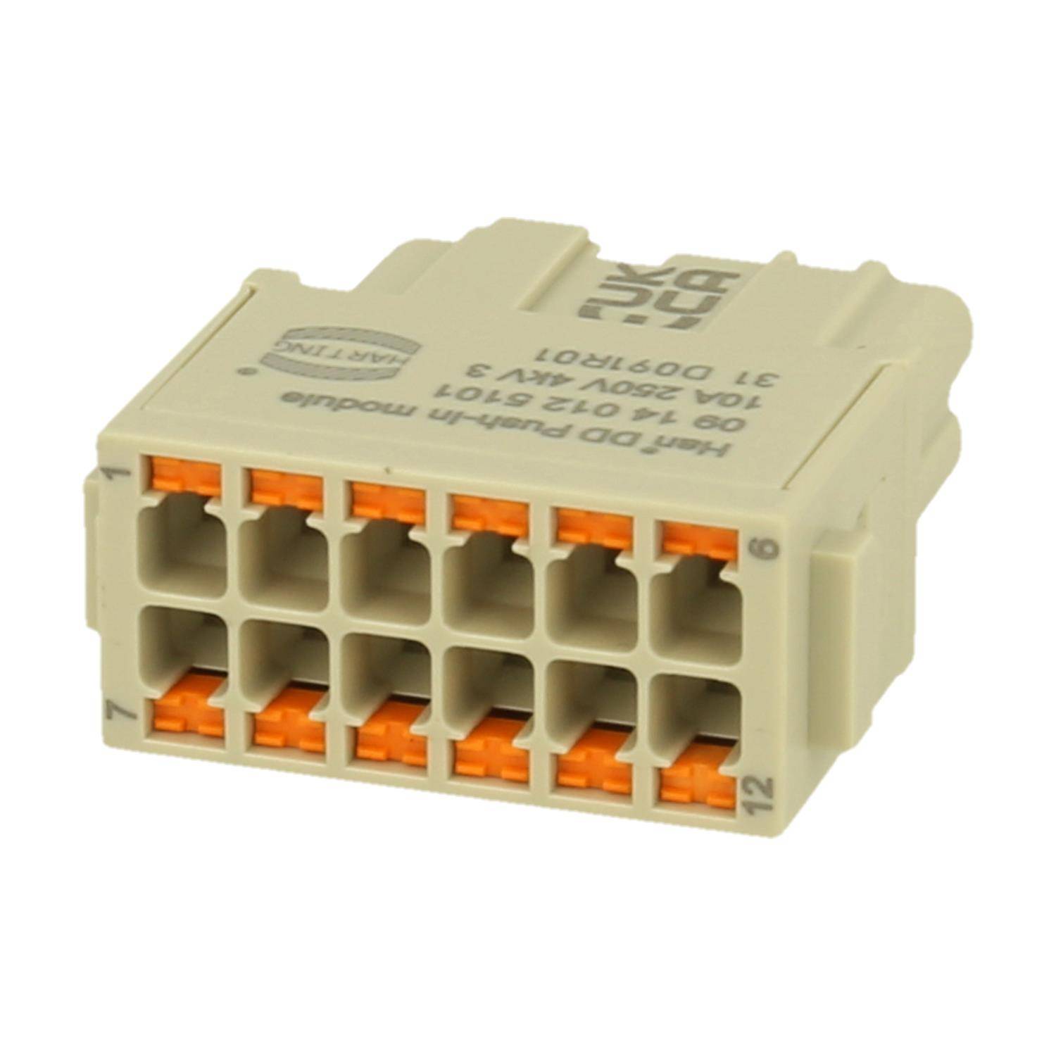 Han DD Modul Buchseneinsatz (F) Push-In-Anschluss, 12-polig 250V, 10A - 1 Stück-3