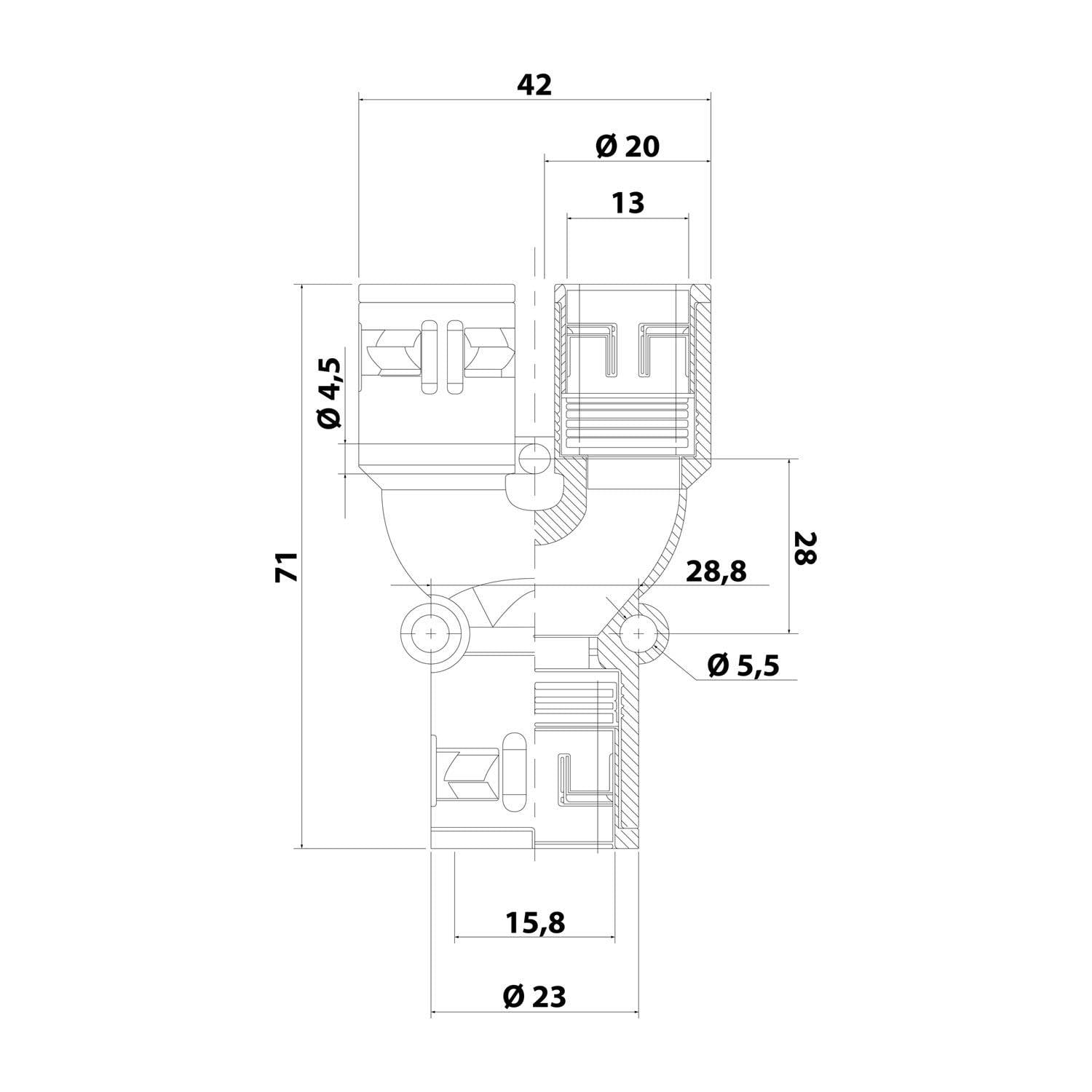 FLEXA FY15 13-13 Schnellverschraubung Y-Verteiler PA für Schlauch-Außendurchmesser 1x15,8mm + 2x13mm hochdichtend-3