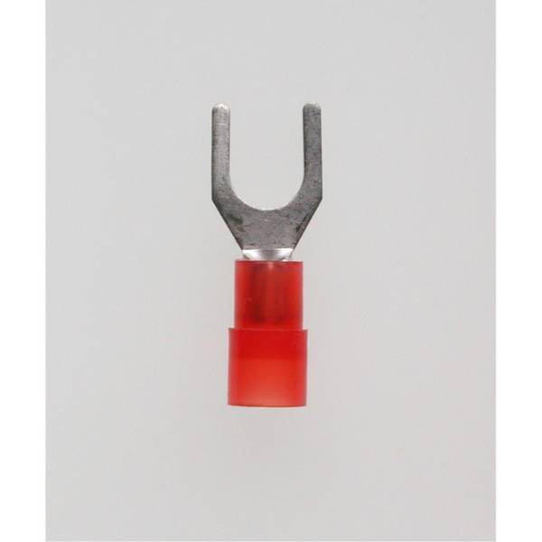Quetschkabelschuh DIN 46237 isoliert, Gabelform Querschnitt 0,5mm² - 1,5mm² rot, transparent - 1 Stück