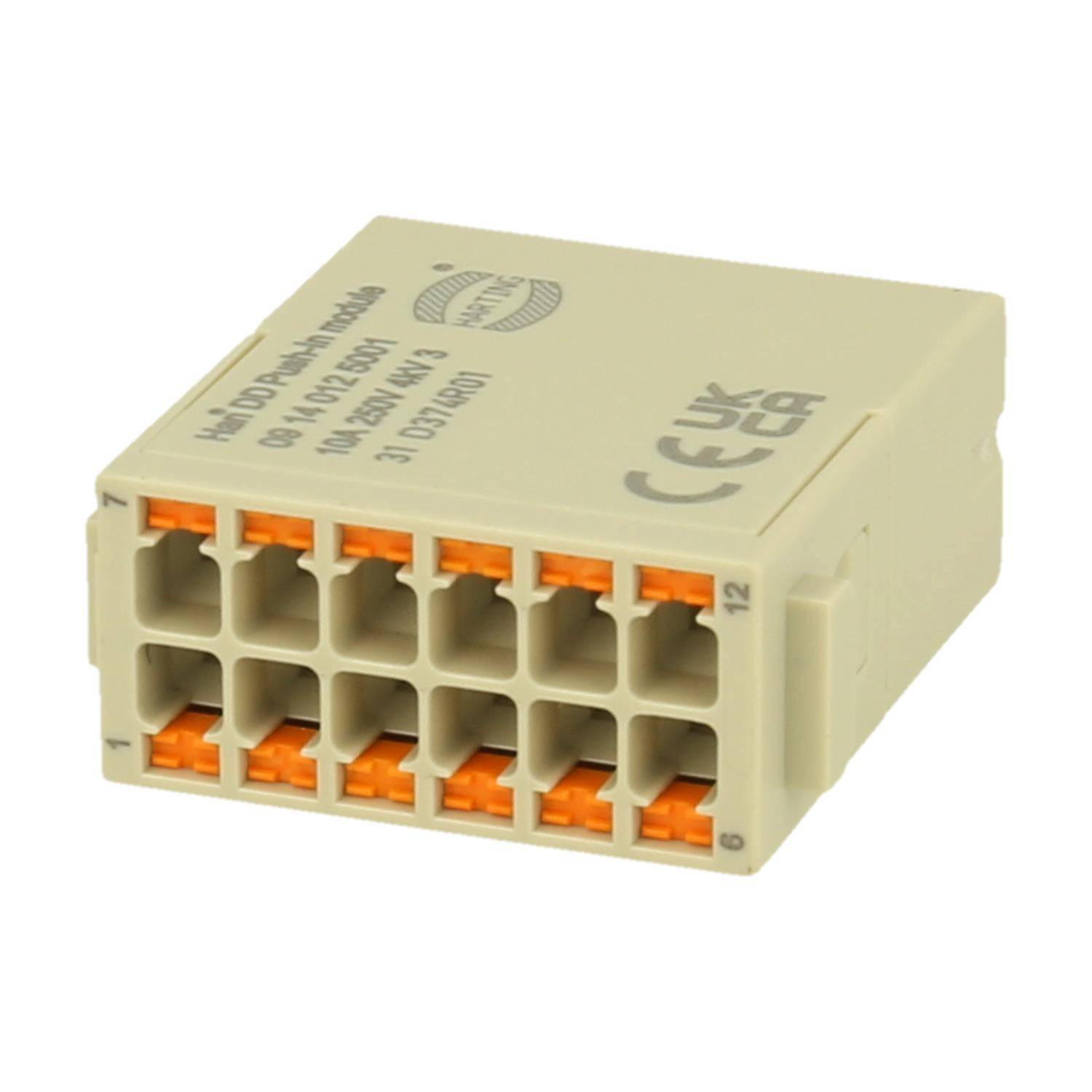 Han DD Modul Stifteinsatz (M) Push-In-Anschluss, 12-polig 250V, 10A - 1 Stück-1