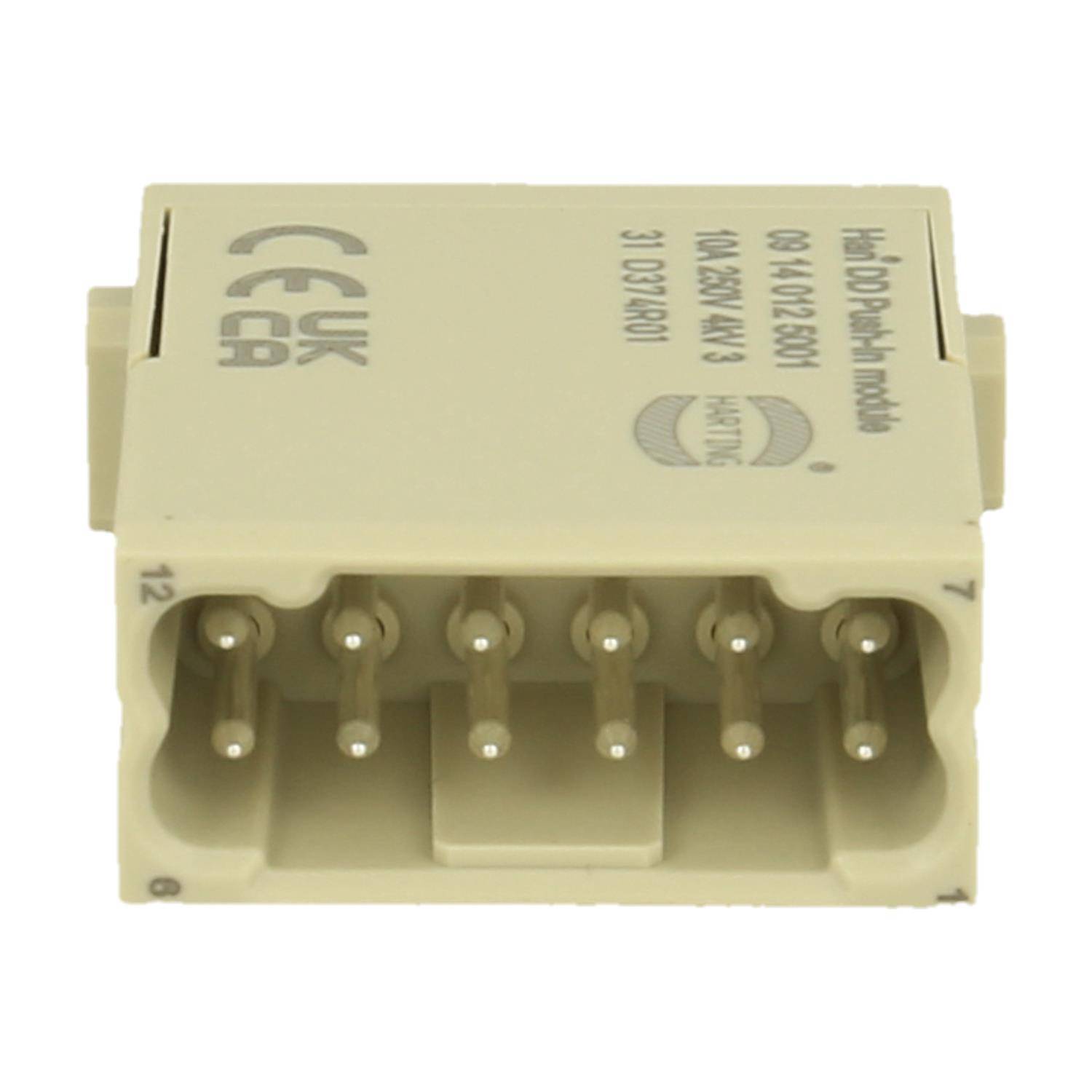 Han DD Modul Stifteinsatz (M) Push-In-Anschluss, 12-polig 250V, 10A - 1 Stück-2