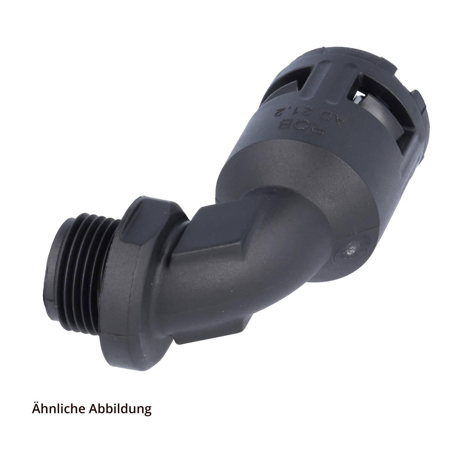 FLEXA RQB90-M Schnellverschraubung 90 Grad Bogen Gewinde M20x1,5 für Schlauch-Außendurchmesser 21,2mm hochdichtend mit-2