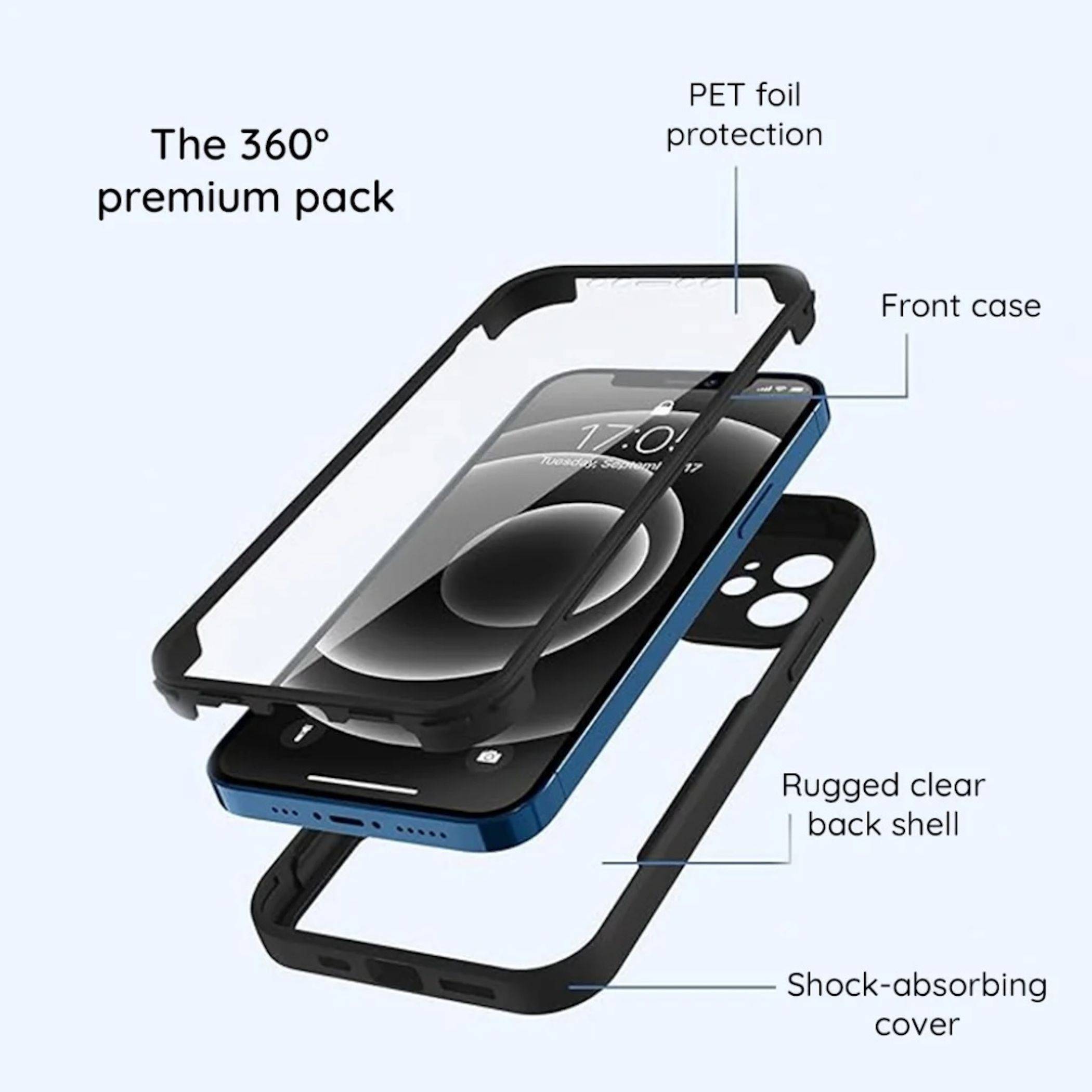 360 Grad Handyhülle für Samsung Galaxy A57 5G mit Display & Kameraschutz Schwarz-4