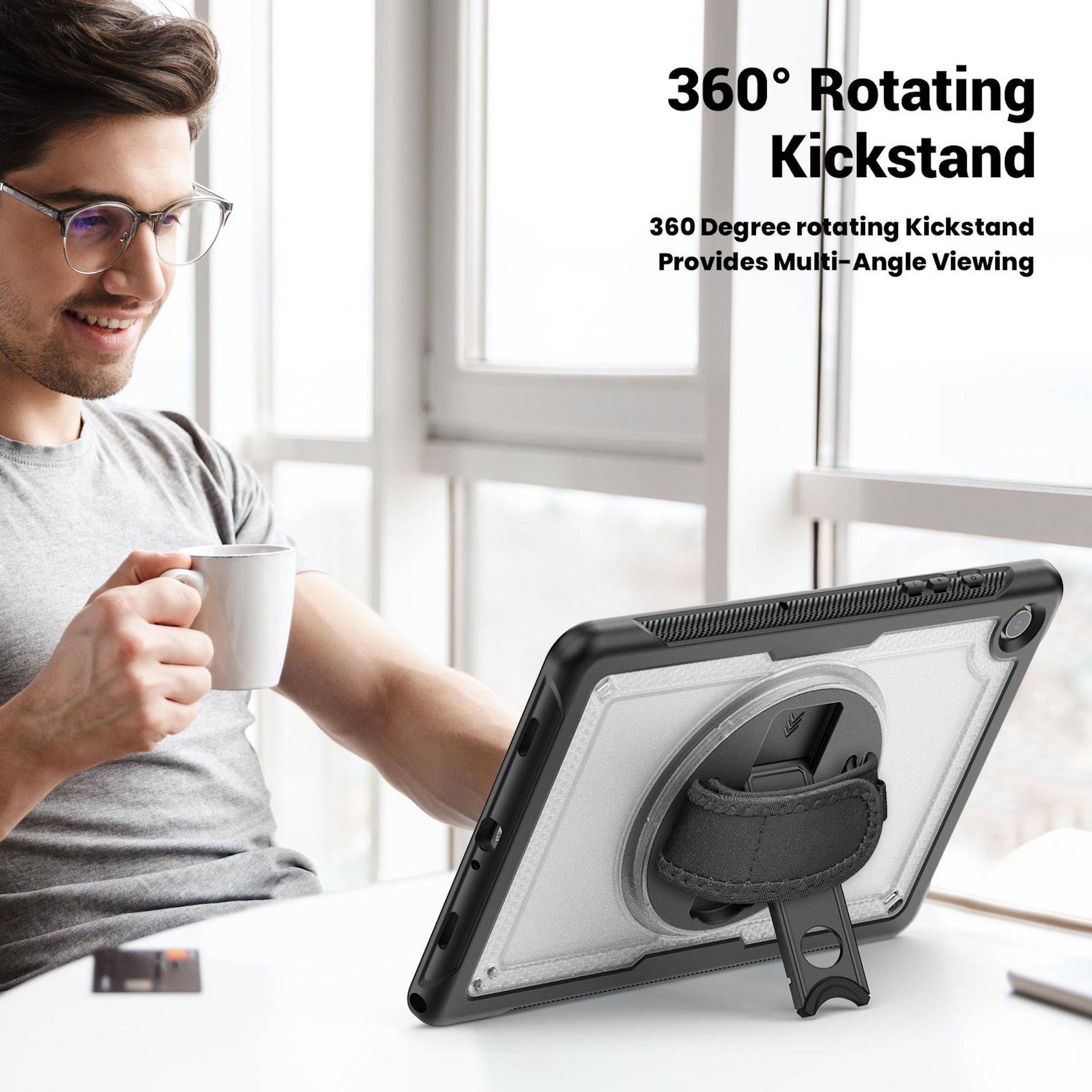 Outdoor für Samsung Galaxy Tab A11+ / A9+ mit Handgriff Transparent-3