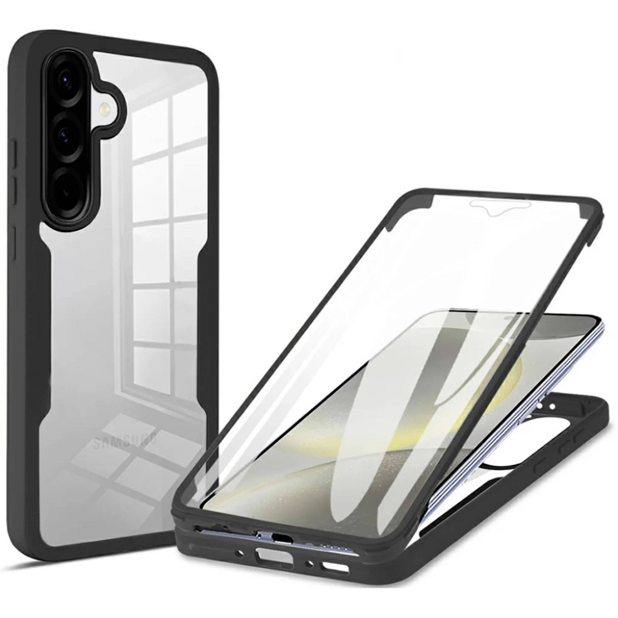 360 Grad Handyhülle für Samsung Galaxy A37 / A56 / A36 mit Displayschutz Schwarz-0