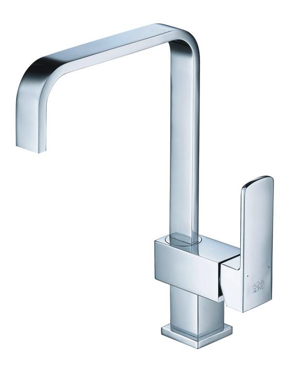 Beitz & Walz AQVADESIGN Spültisch-Ehm. Hebel seitlich eckig, chrom