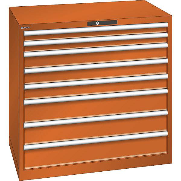ESD-Schubladenschrank BxTxH 1023 x 725 x 1000 mm 8 Schubladen Traglast 200 kg orange. Lista GmbH 86606949-0