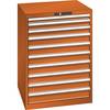 ESD-Schubladenschrank BxTxH 717 x 725 x 1000 mm 10 Schubladen Traglast 75 kg orange. Lista GmbH 86604149