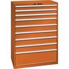 ESD-Schubladenschrank BxTxH 1023 x 725 x 1450 mm 9 Schubladen Traglast 200 kg orange. Lista GmbH 86608549