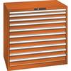 ESD-Schubladenschrank BxTxH 1023 x 725 x 1000 mm 10 Schubladen Traglast 75 kg orange. Lista GmbH 86607349