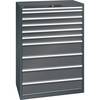 ESD-Schubladenschrank BxTxH 1023 x 725 x 1450 mm 10 Schubladen Traglast 75 kg anthrazitgrau. Lista GmbH
