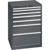 ESD-Schubladenschrank BxTxH 717 x 725 x 1000 mm 7 Schubladen Traglast 75 kg anthrazitgrau. Lista GmbH