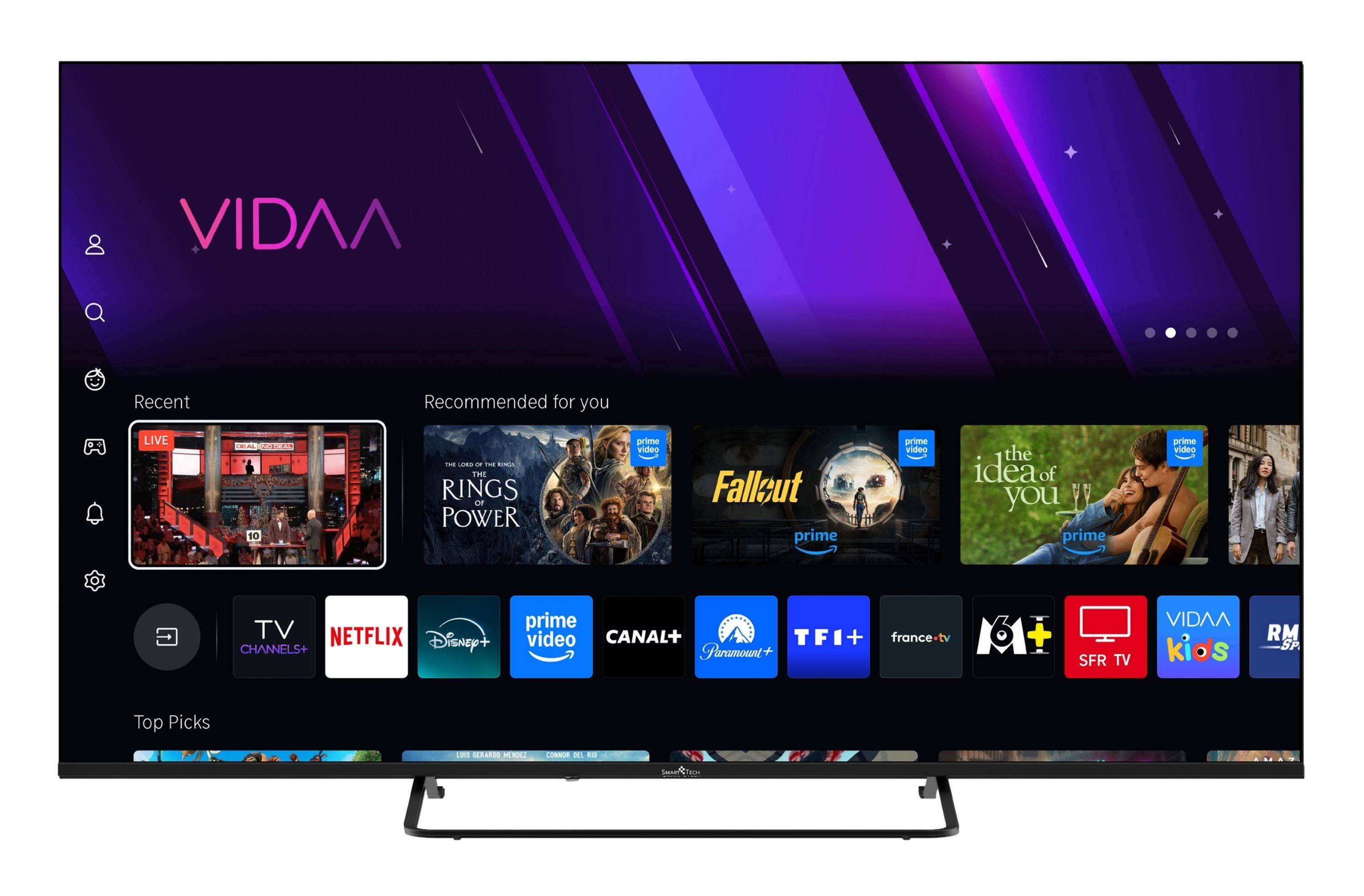 Smart Tech 55QV02K QLED Fernseher 55 Zoll Smart TV VIDAA HDR Fernseher mit 4K UHD, Bluetooth (2026)-1