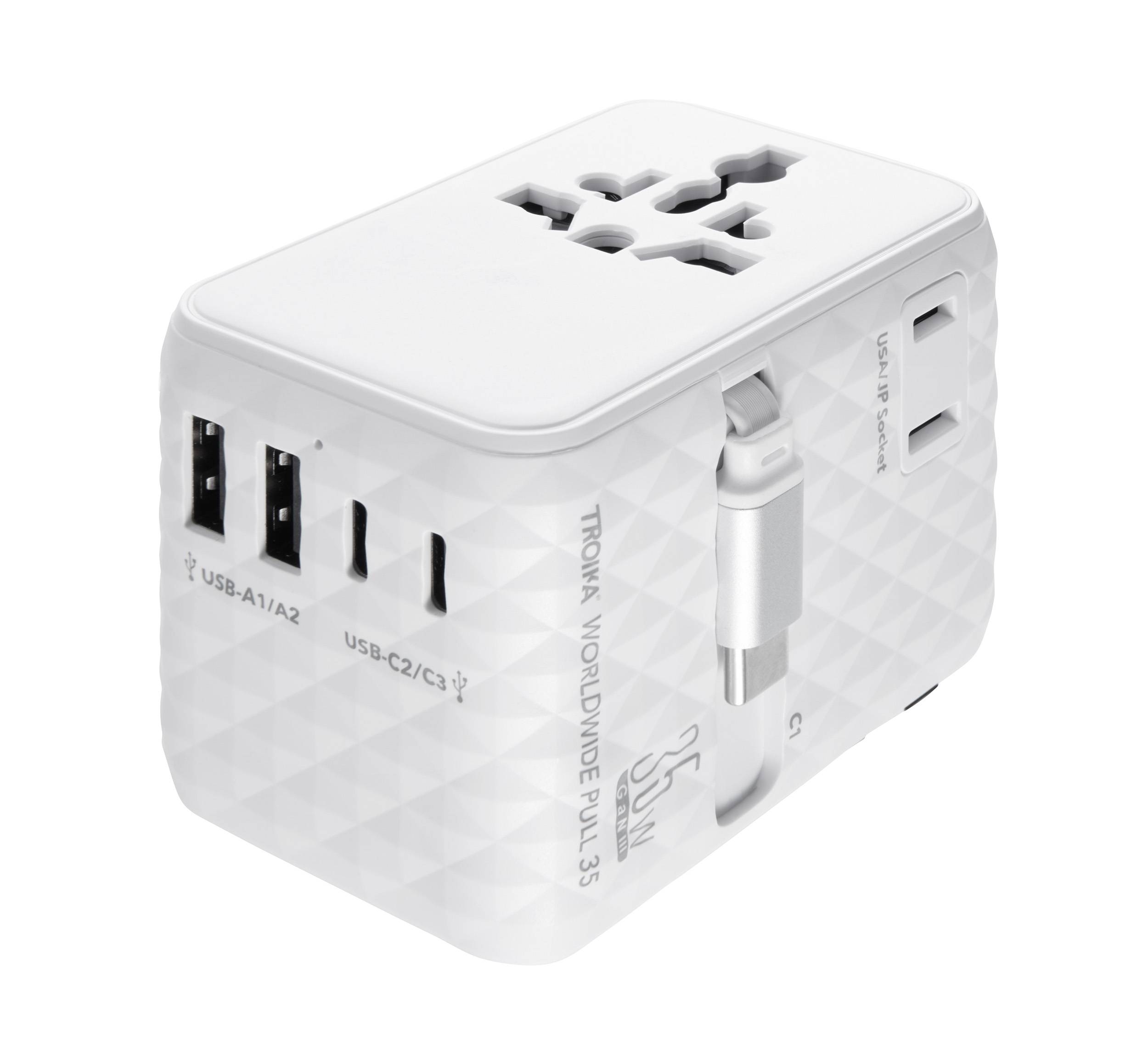 TROIKA Reiseadapter WORLDWIDE PULL 35 Multimedia-Technik Ladegerät-0