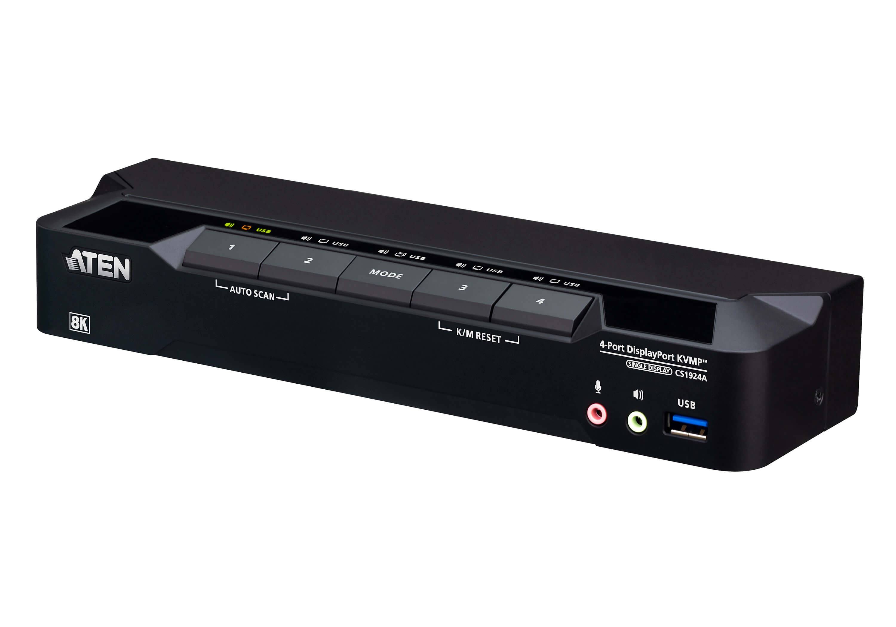 ATEN CS1924A KVMP-Switch 4-fach, DisplayPort, USB 3.0, 8K