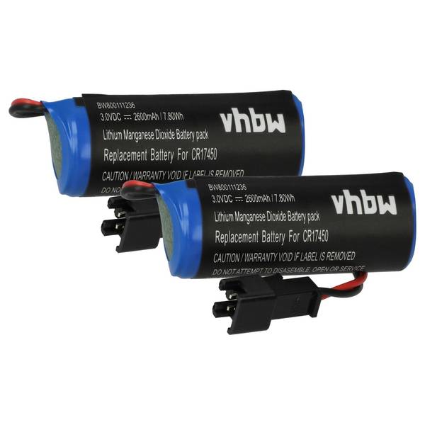 vhbw 2x Akku Ersatz für CR17450E-R | CR17450ER, CR17450 für PLC Programmable Logic Controller (2600 mAh, 3 V, Li-Ion)