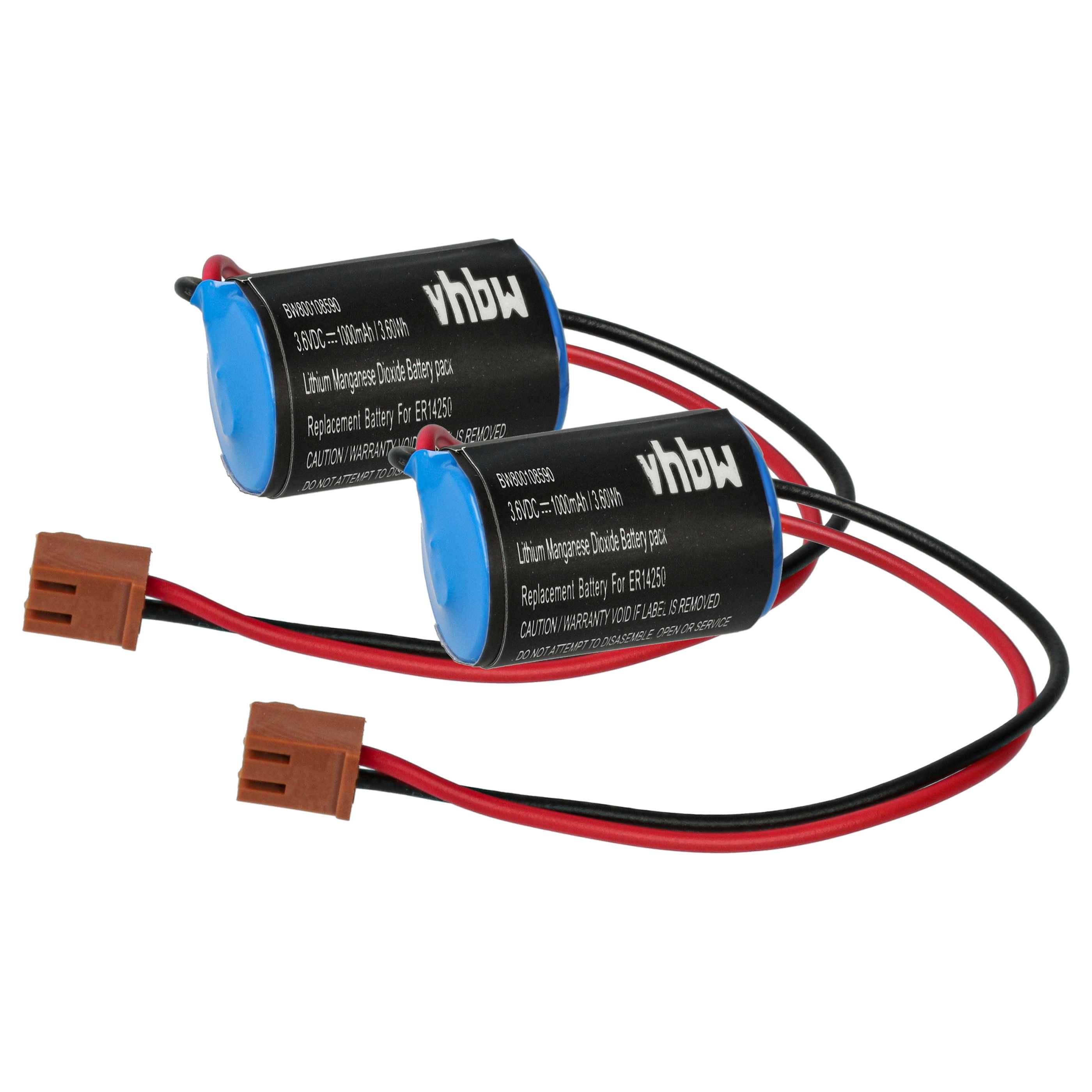 vhbw 2x Akku kompatibel mit Omron NS7 | CQM1H, CPM2A, CJ1 PLC Programmable Logic Controller (1000 mAh, 3,6 V, Li-Ion)-0