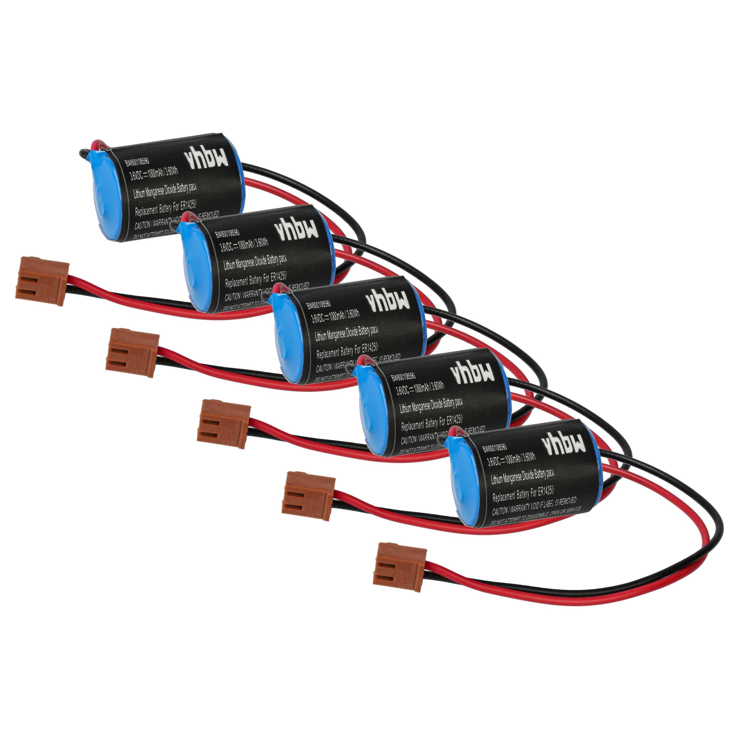 vhbw 5x Akku Ersatz für Omron CPM2A-BAT01 | für PLC Programmable Logic Controller (1000 mAh, 3,6 V, Li-Ion)-0