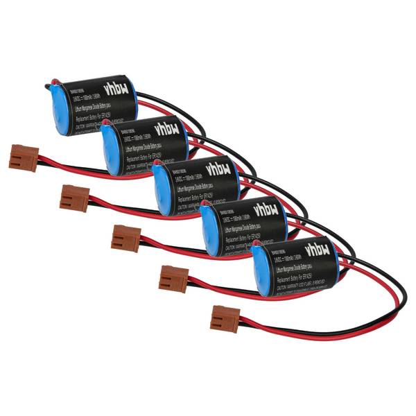 vhbw 5x Akku Ersatz für Omron CPM2A-BAT01 | für PLC Programmable Logic Controller (1000 mAh, 3,6 V, Li-Ion)